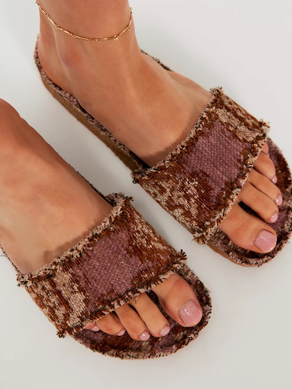 Free people Woven Wonders Footbed Sandals Midnight Lavender Combo